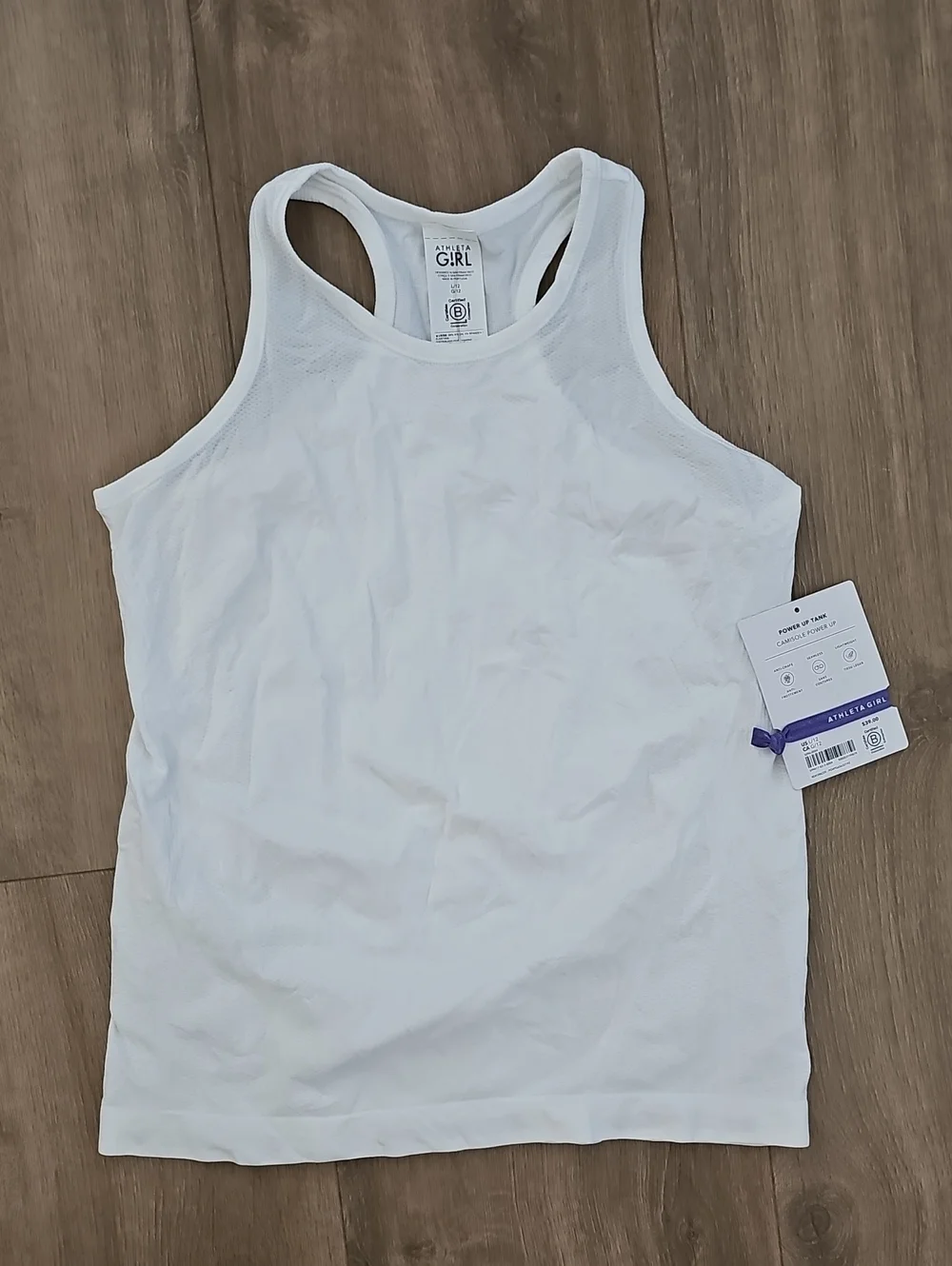 Athleta Girl White Power Up Tank Size 12